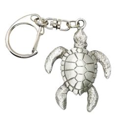 Pewter Turtle Swimming Key Ring - 1653KP Pewter Turtle Swimming Key Ring - 1653KP
